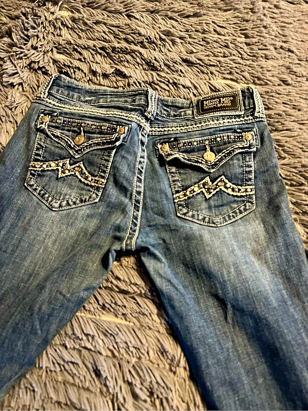 Miss Me Easy Boot Jeans Skinny Blue Waist 30 w/ 35 inseam